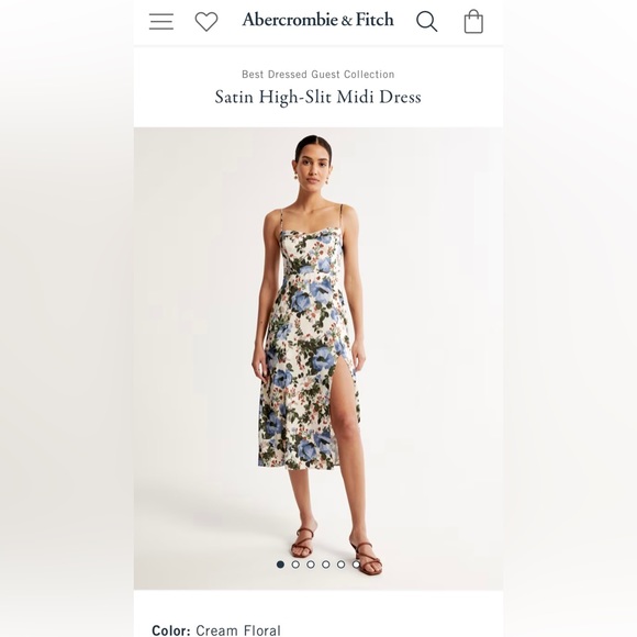 Abercrombie & Fitch Dresses & Skirts - Abercrombie Satin High-Slit Midi Dress, Size